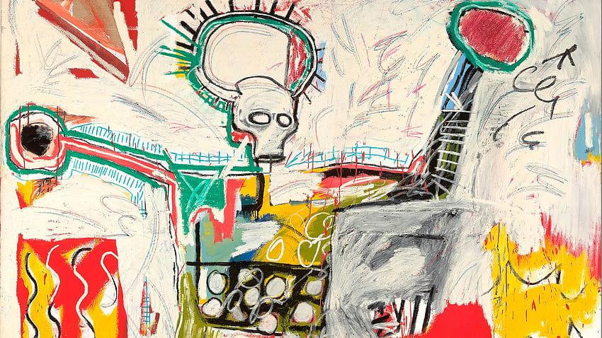 Grafika Jean Michel Basquiat i tło, Jean-Michel Basquiat Tapeta HD