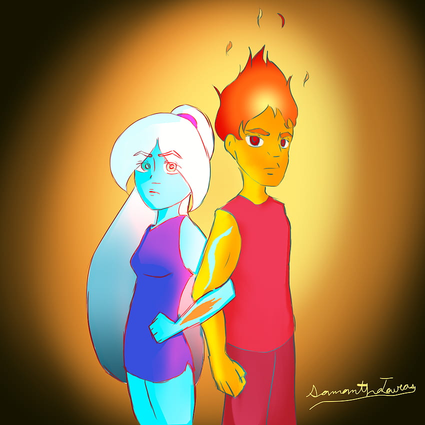 Fire Boy And Water Girl, Fire and Ice Girl HD phone wallpaper