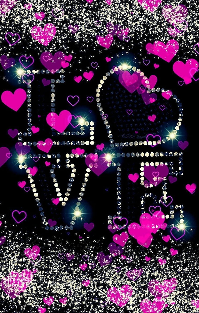 Heart Sparkle Cute, Glitter Heart HD phone wallpaper