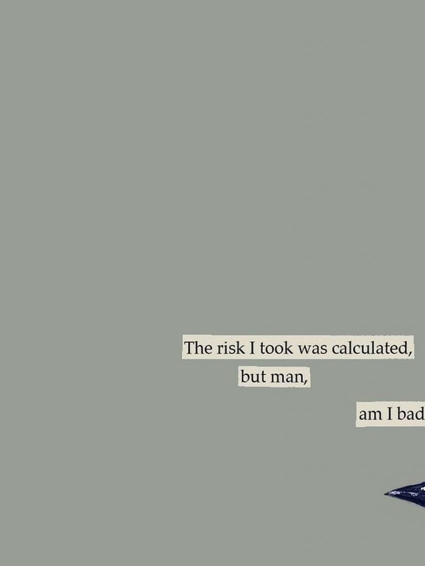 The Risk I Took Was Calculated but Man Am I Bad at Math HD phone wallpaper