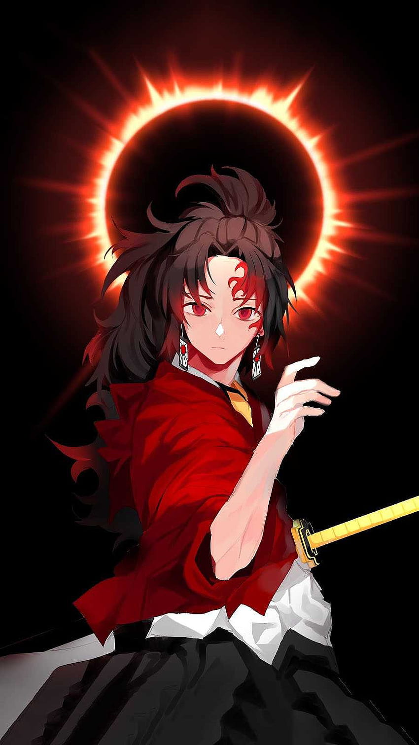 Yoriichi, Rot, Sonne HD-Handy-Hintergrundbild