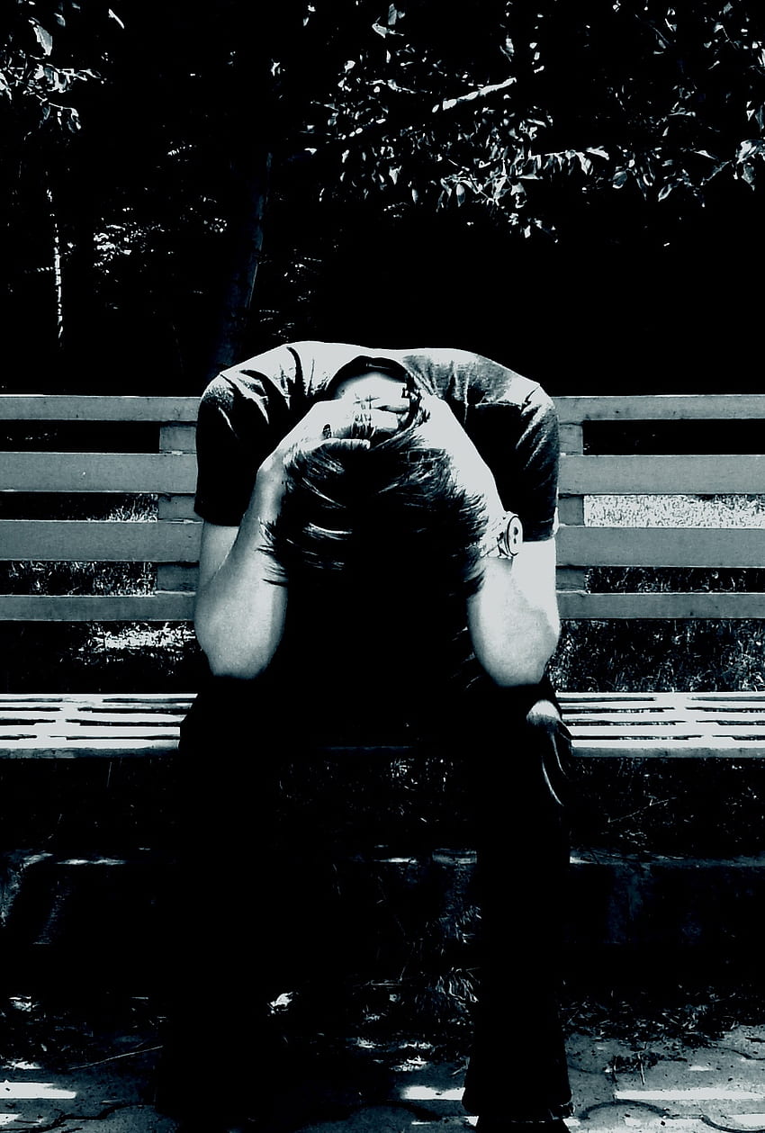 Sad Boy, Bench, คนเดียว . ฉันรัก วอลล์เปเปอร์โทรศัพท์ HD