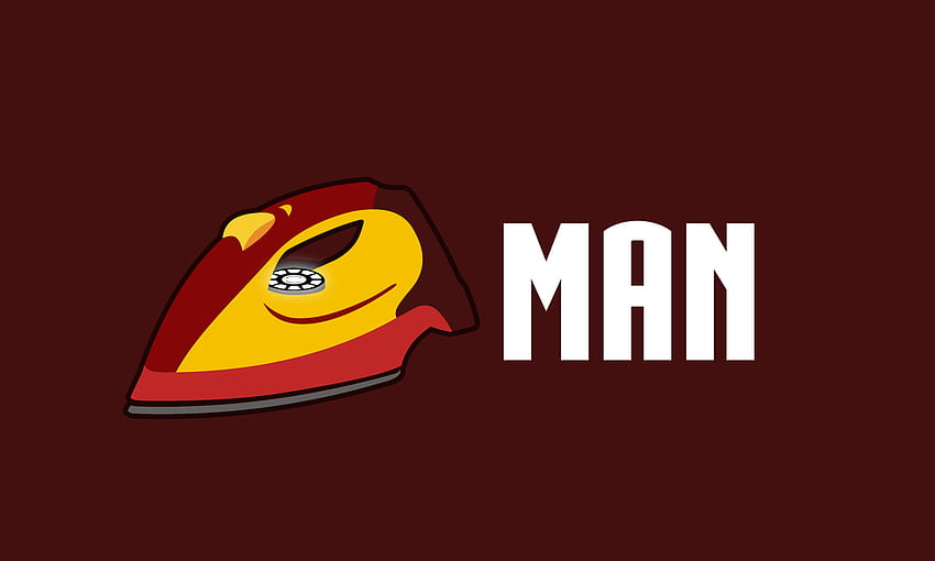 Iron Man Funny Minimalism Resolution , , Background, and, Funny Logo HD wallpaper