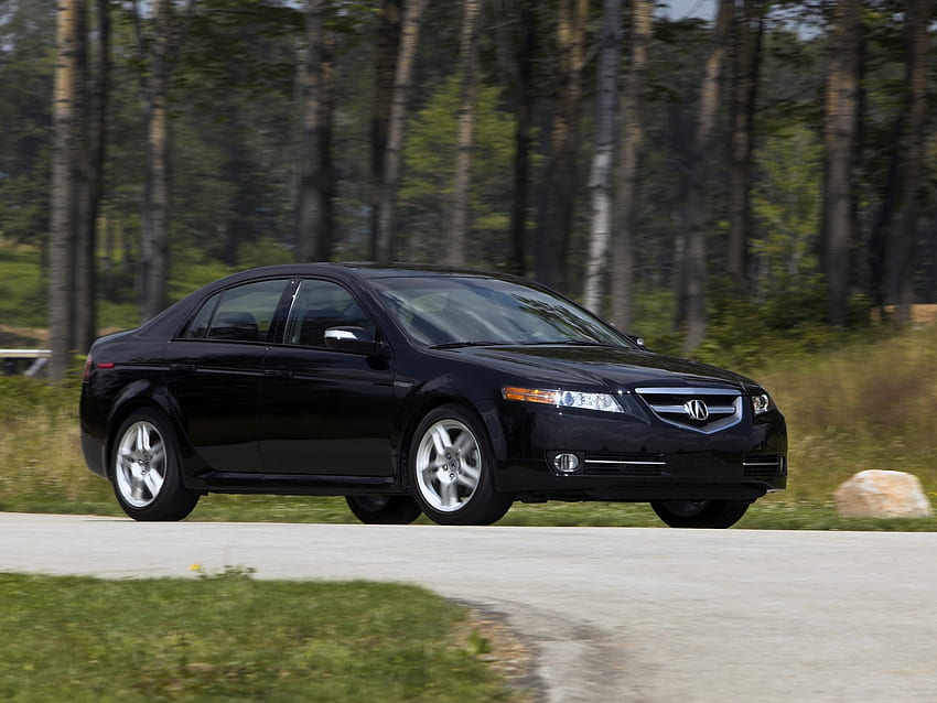 Auto, Nature, Grass, Acura, Cars, Forest, Asphalt, Side View, Style, Akura, Tl, 2007 HD wallpaper