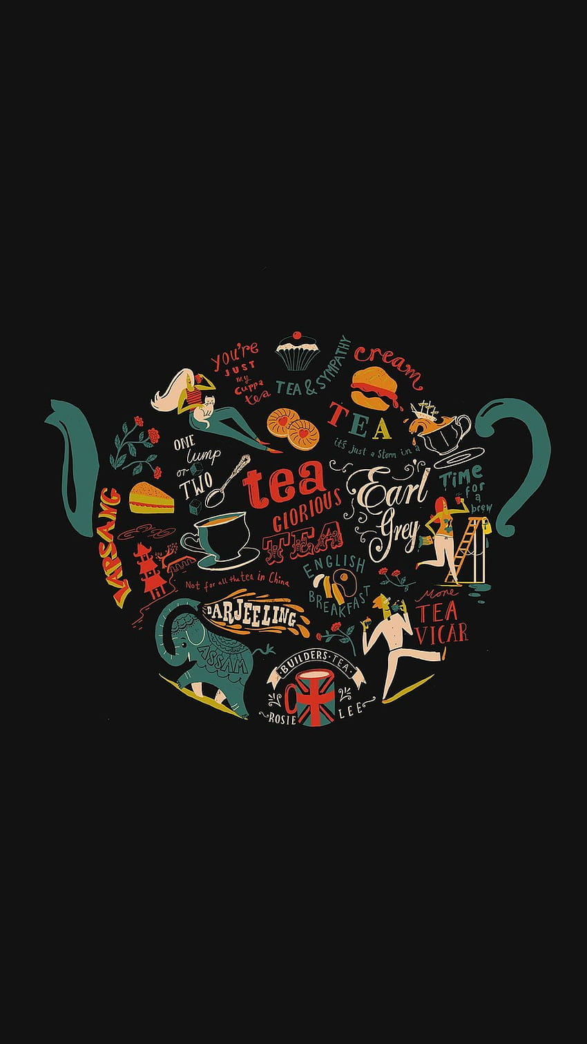 Migyy Tea Art Illust Painting Dark IPhone 6 . IPhone , IPad One Stop Down. Coffee Iphone, Tea Art, Tea, Dark Cute HD phone wallpaper