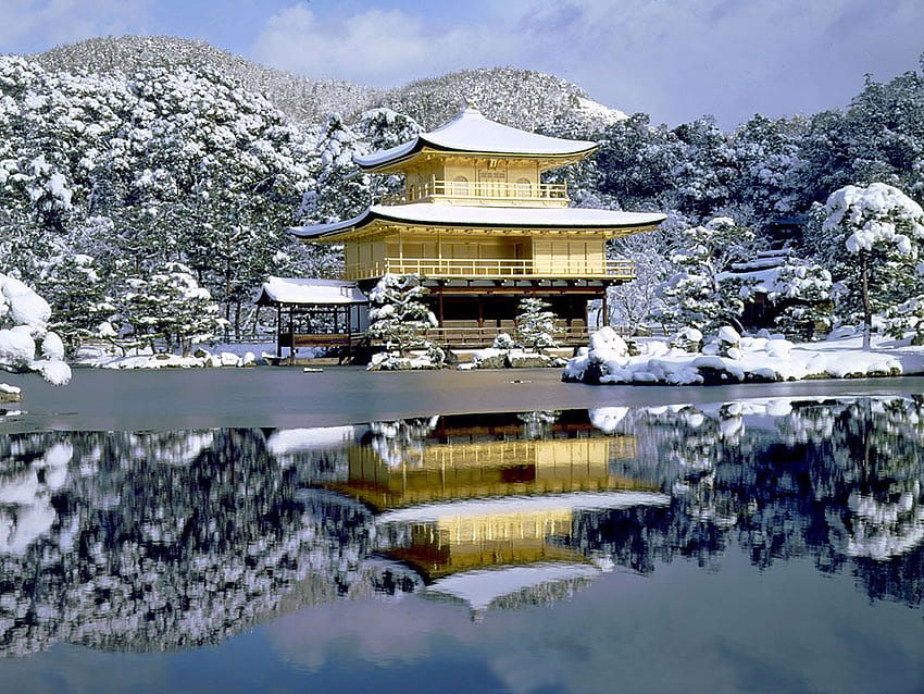 Winter in Japan - Beautiful Japanese Scenery, Kinkaku Ji HD wallpaper