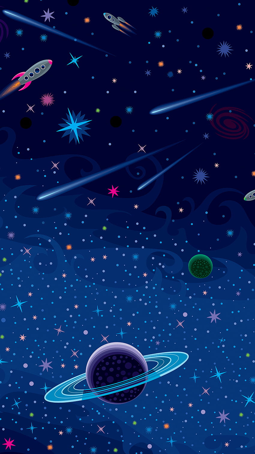 Planets., sky, art, blue, planets, , galaxy, , space HD phone wallpaper