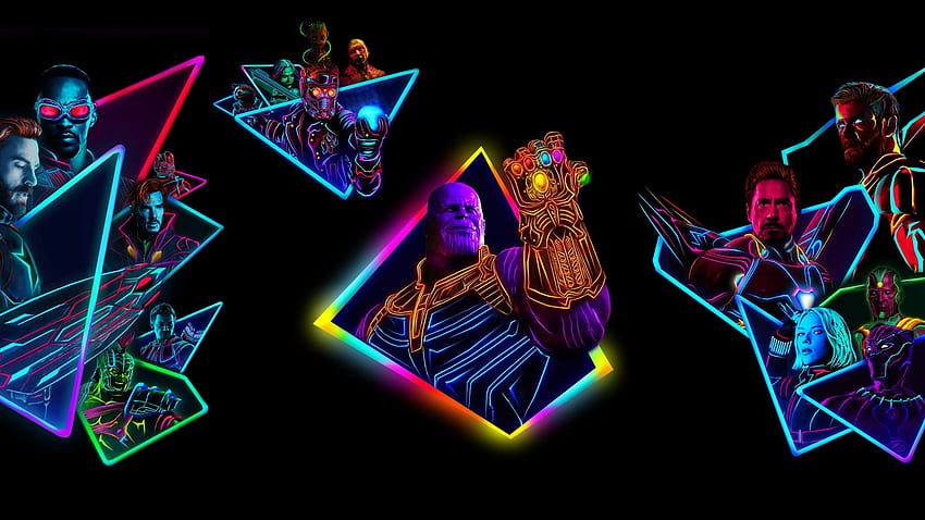 Avengers Infinity War 80s Neon Style Art , Movies, Doctor Strange Neon HD wallpaper