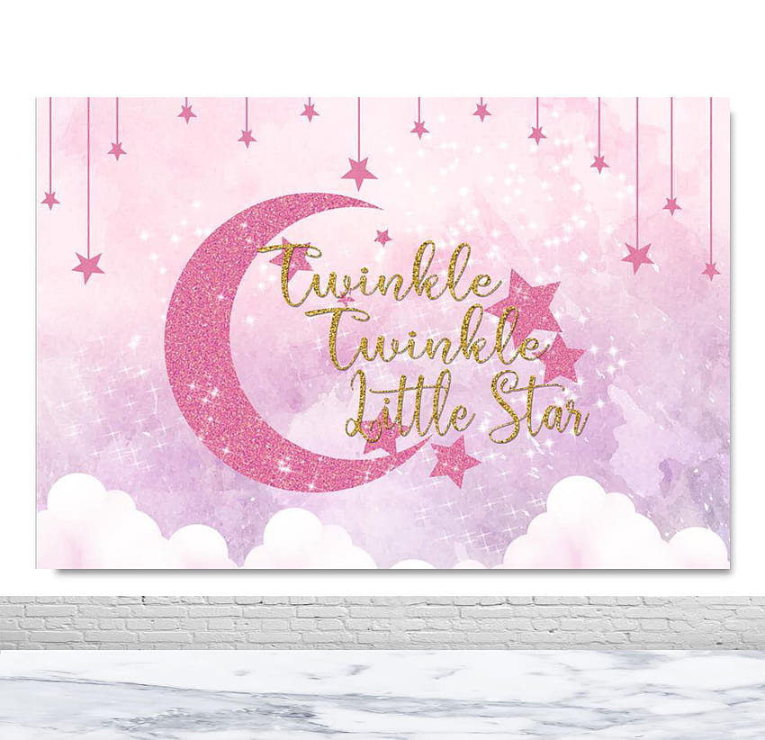 Twinkle Little Star Baby Shower telón de rosa cielo. Etsy Australia, rosa estrella fondo de pantalla