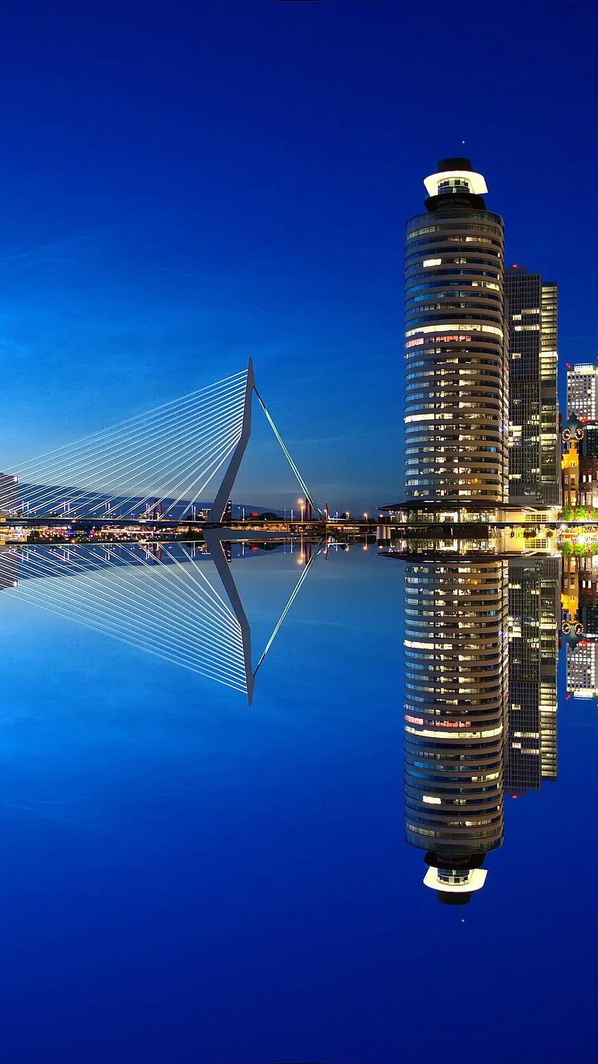 Rotterdam, Pays-Bas, Nightscape, , , Monde, Pays-Bas Fond d'écran de téléphone HD