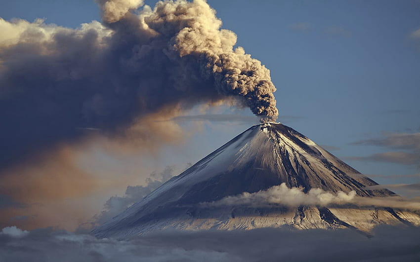 Природа, дим, вулкан, изригване HD тапет
