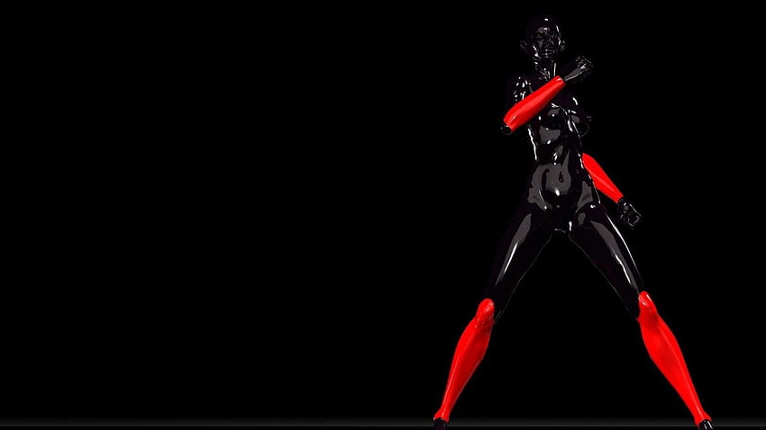 Schwarzer Mann mit roter Hand und Beinen Rote, ästhetische Hände HD-Hintergrundbild