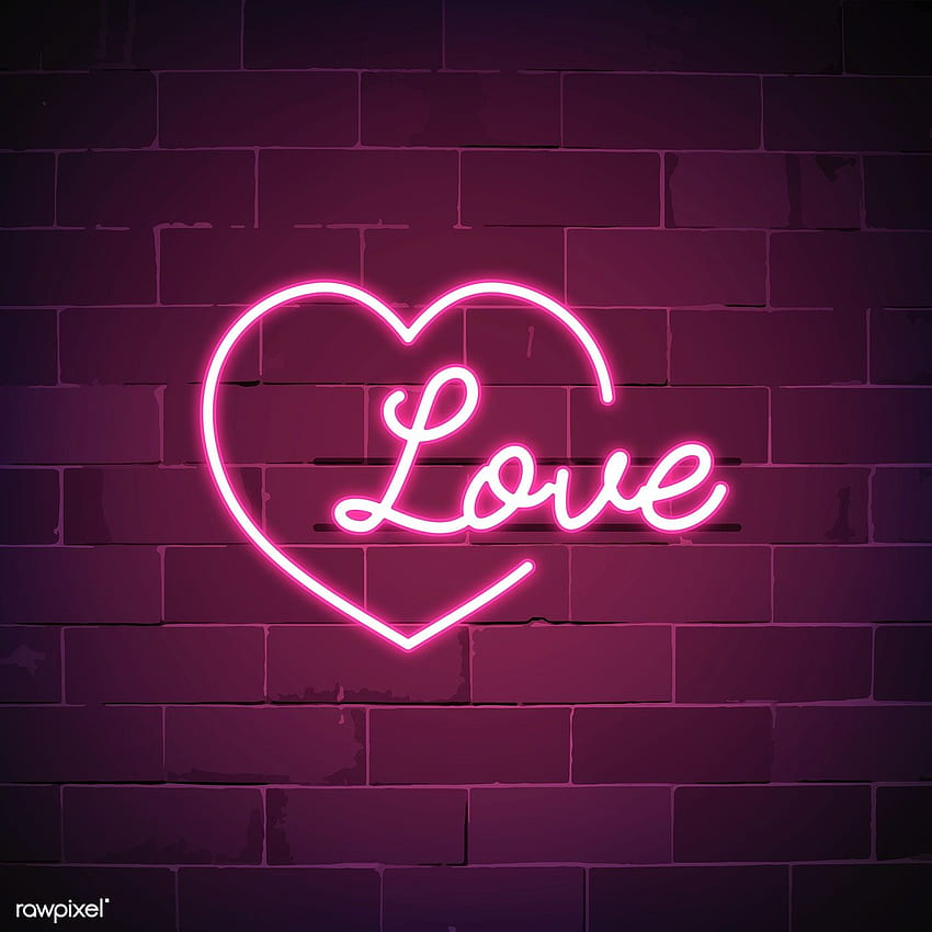 Love is all around neon sign vector. / NingZk V. Neon signs, Neon signs quotes, Neon light , Cute Pink Neon Hearts HD phone wallpaper