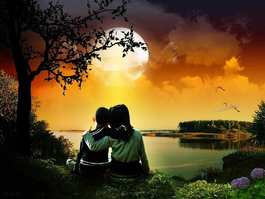 Beautiful Love Nature, Romantic Scenery HD wallpaper
