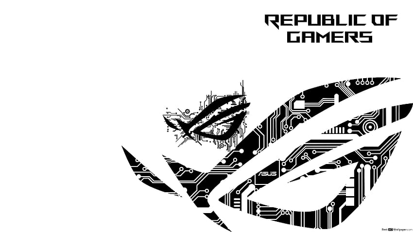 Asus ROG [Republic Of Gamers] ROG Hi Tech Black LOGO, Asus White HD wallpaper