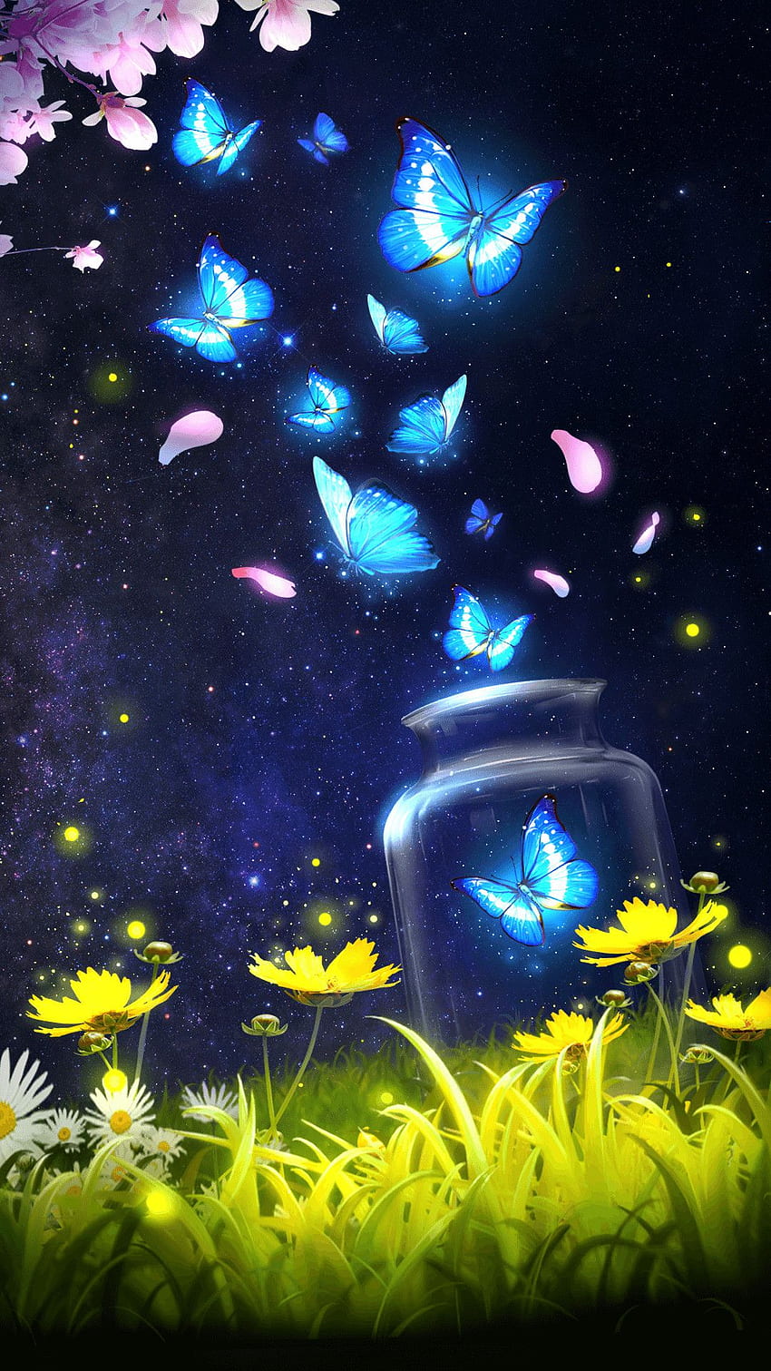 Android Animated, Cartoon Night Sky HD phone wallpaper