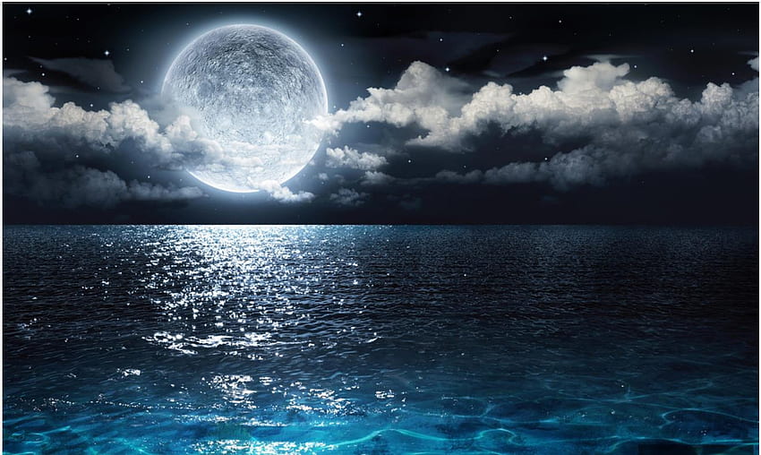 Benutzerdefinierte Wander für Wände 3D-Wand Sternenhimmel Mond Meer Meer Himmel Nacht Wohnzimmer Hintergrund n Wohnkultur Aishwarya Rai Erstaunlich für von HD-Hintergrundbild