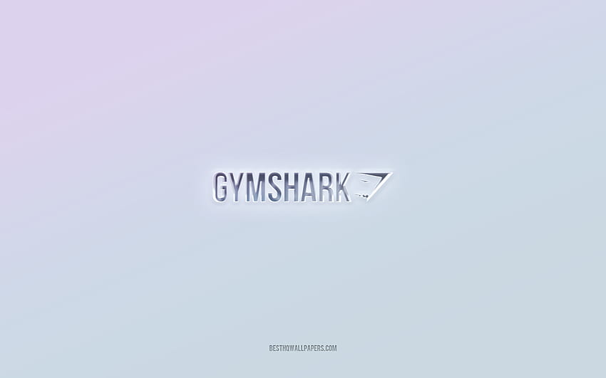 Logo Gymshark, testo 3d ritagliato, bianco, logo Gymshark 3d, emblema Gymshark, Gymshark, logo in rilievo, emblema Gymshark 3d Sfondo HD