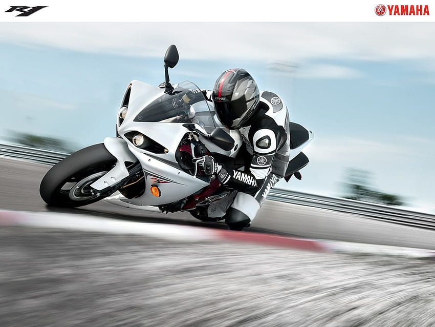 Yamaha YZF R1 W Moto 2009, weißes Motorrad HD-Hintergrundbild