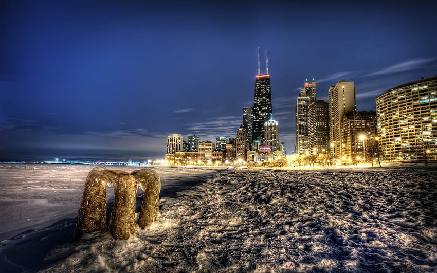 Illinois Winter, Chicago Snow HD wallpaper