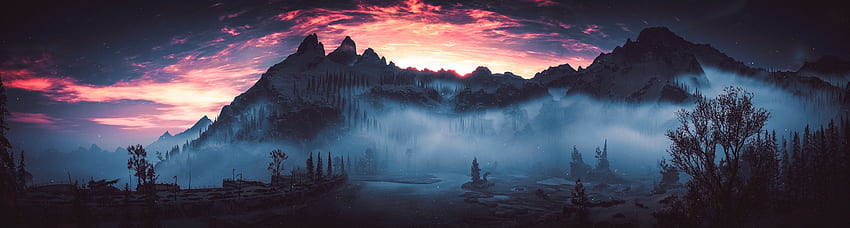 Landscape, video game, silhouette, Horizon Zero Dawn HD wallpaper