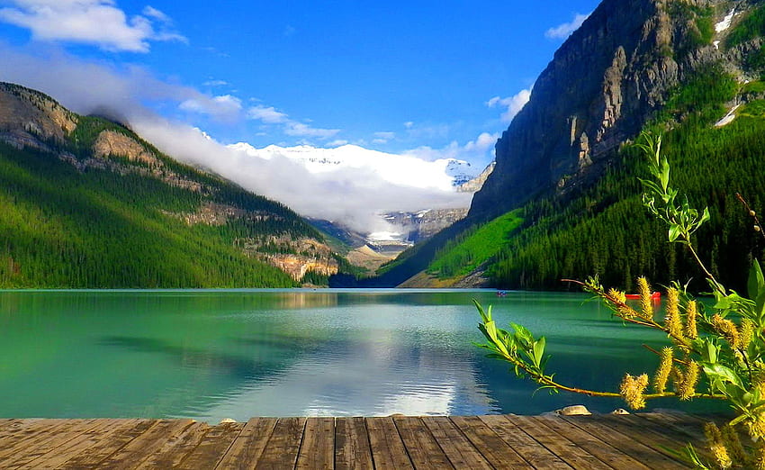 ทะเลสาบหลุยส์ อัลเบอร์ตา แคนาดา ภูมิหลังและภูมิหลังของแคนาดา วอลล์เปเปอร์ HD