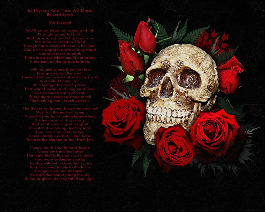 Red And Black Skull, Biker Skull and Cross HD wallpaper