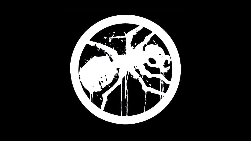 Logo The Prodigy Ants Circle Minimalizm Czarne tło - Rozdzielczość: Tapeta HD