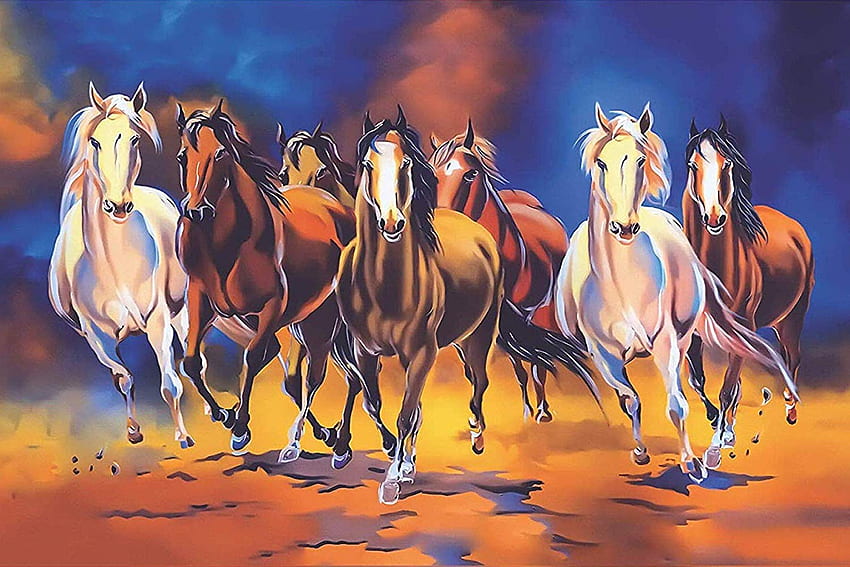 馬、七頭の馬 高画質の壁紙