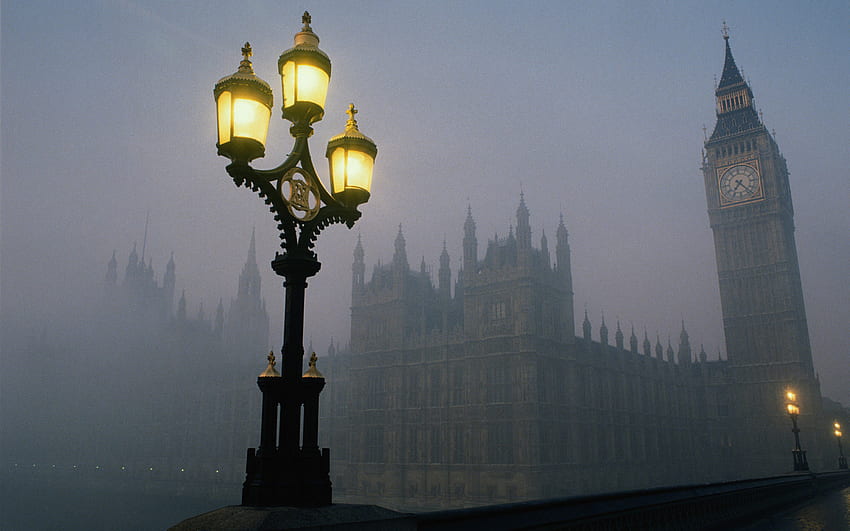 Nebliges London, Nebel, London, Ben, groß HD-Hintergrundbild