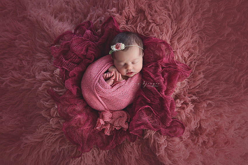 眠っている女の赤ちゃん、ピンク、赤ちゃん、かわいい、女の子、子供、コピル、睡眠 高画質の壁紙