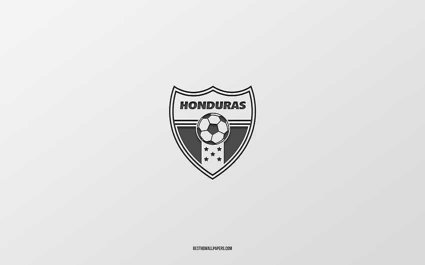 Honduras national football team, white background, football team, emblem, CONCACAF, Honduras, football, Honduras national football team logo, North America HD wallpaper