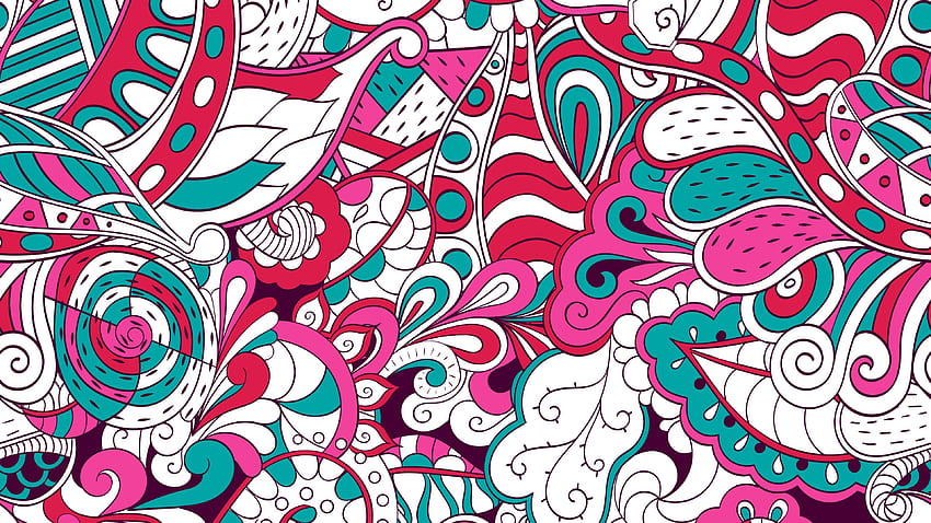 pattern, doodles, colorful HD wallpaper