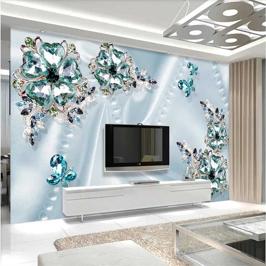 Custom 3D mural noble gorgeous green crystal flower 5d stereo TV background  wall paper 9d wall papers home decor HD phone wallpaper | Pxfuel