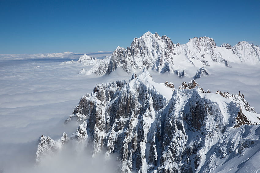 Nature, Mountains, Clouds, Snow, Vertex, Top, Peak, Snow Covered, Snowbound HD wallpaper