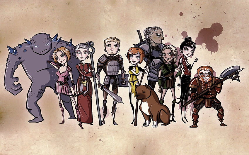 Chibi - Dragon Age Origins Group - HD wallpaper