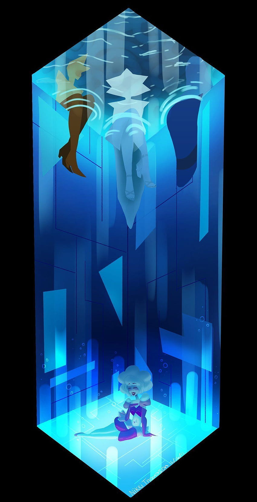 Diamanten Steven Universe, blaue und rosafarbene Diamanten HD-Handy-Hintergrundbild