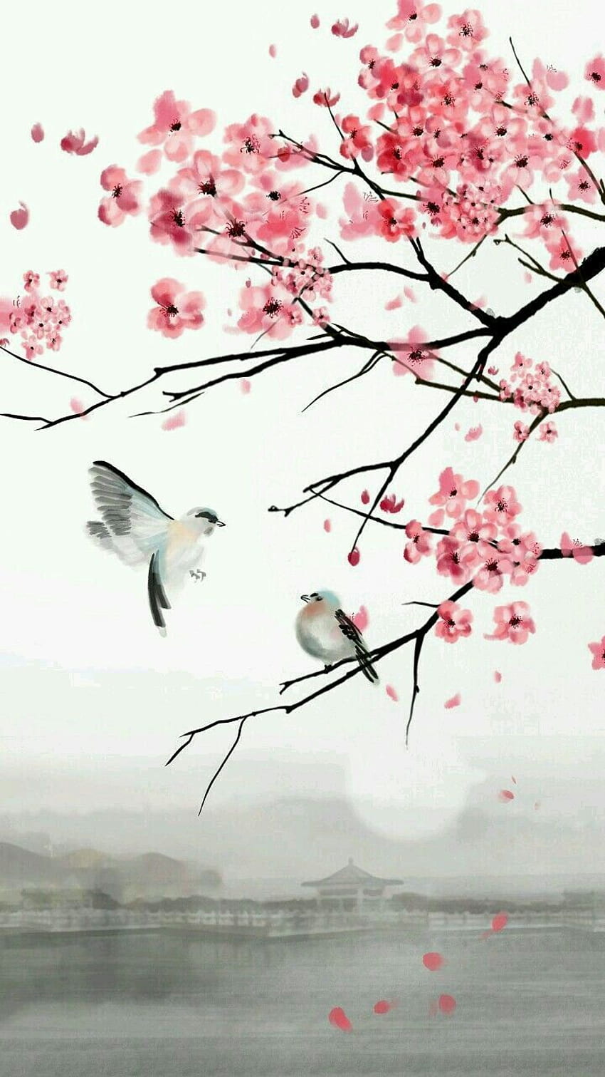 Nezuko di Patern, . Lukisan bunga sakura, Seni bunga, Seni bunga sakura, Seni Sakura wallpaper ponsel HD