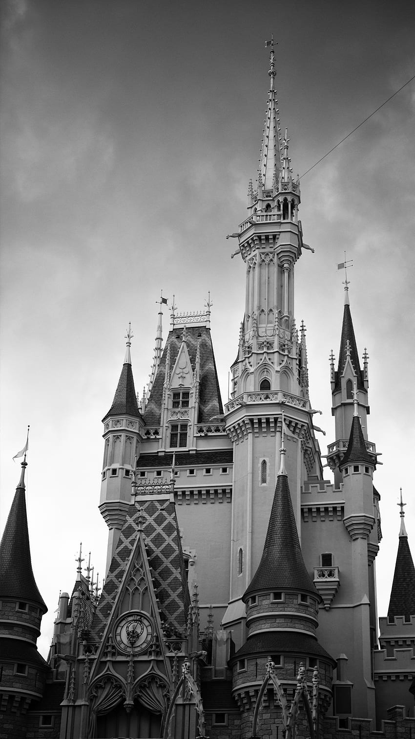 iPhone Hogwarts Disney Castle , Kastil Hitam dan Putih wallpaper ponsel HD