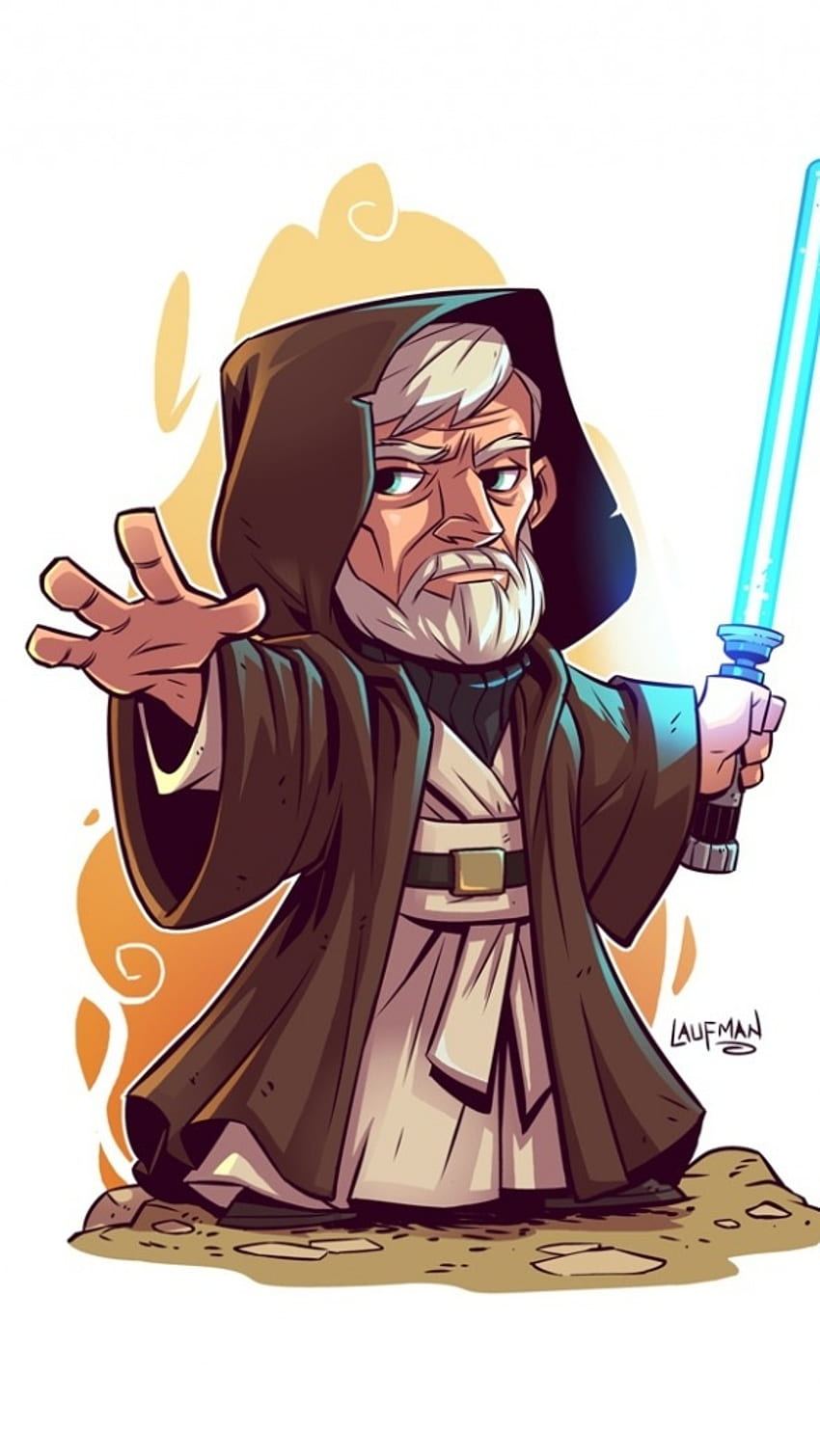 Obi Wan Kenobi, Star Wars, Cartoon HD phone wallpaper | Pxfuel