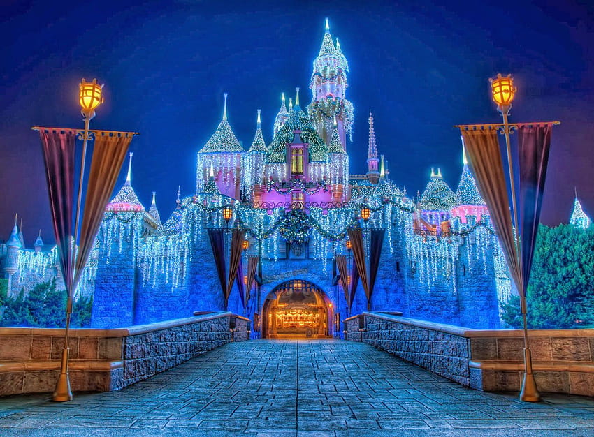 Disneyland Castle Christmas HD wallpaper