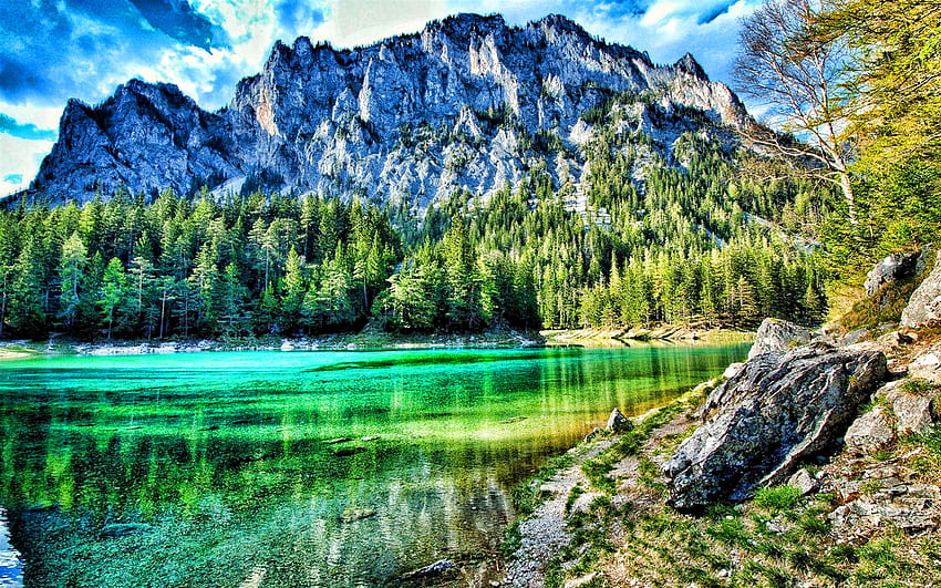 Alpes, belle nature, R, lac, forêt, montagnes, Europe pour avec résolution . Haute qualité Fond d'écran HD