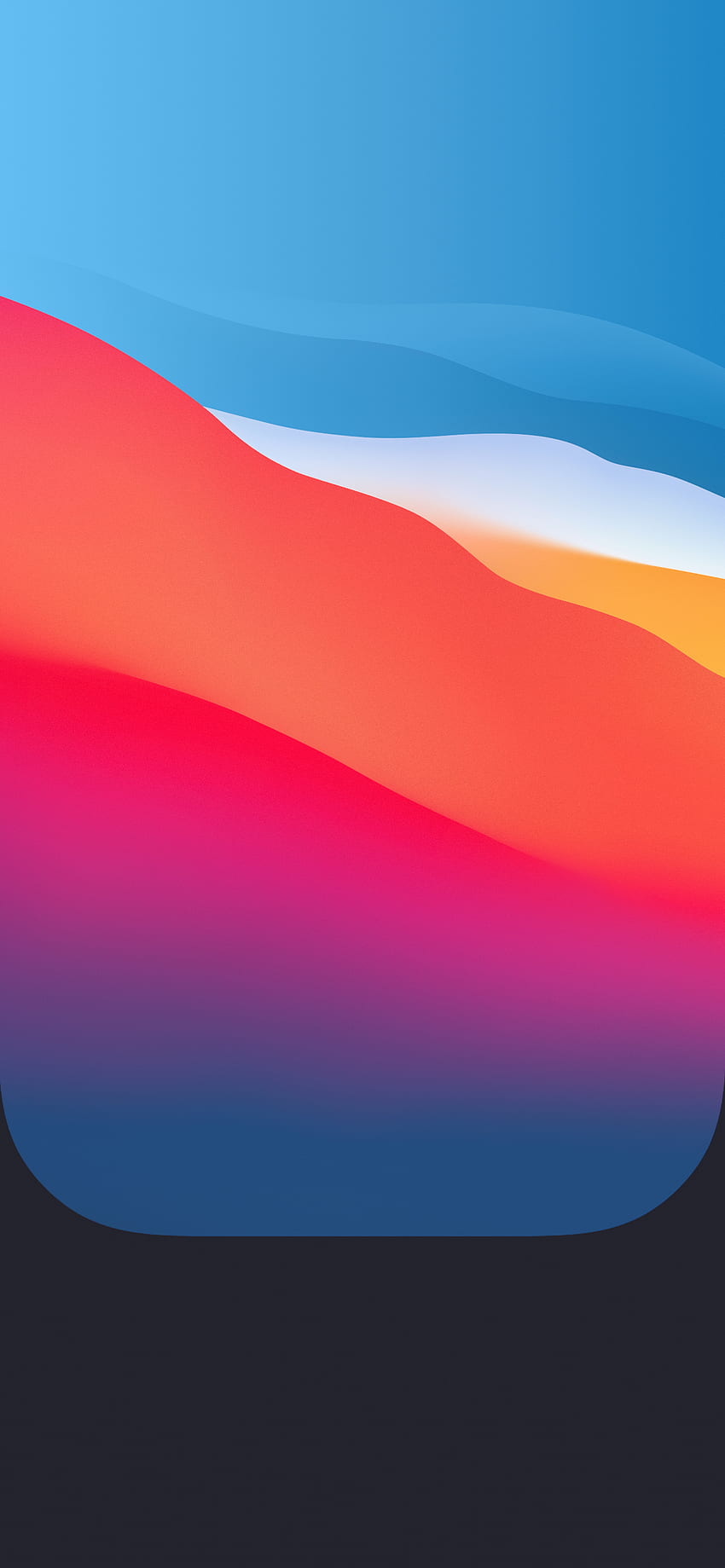 macOS Big Sur dan iOS 14 mod untuk iPhone, Blue Dock wallpaper ponsel HD
