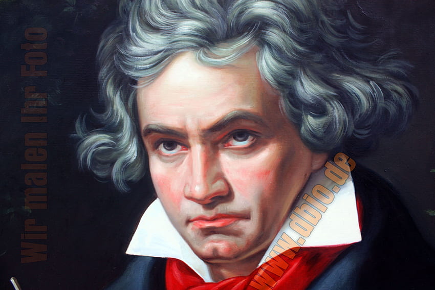 Ludwig Van Beethoven music notes portrait