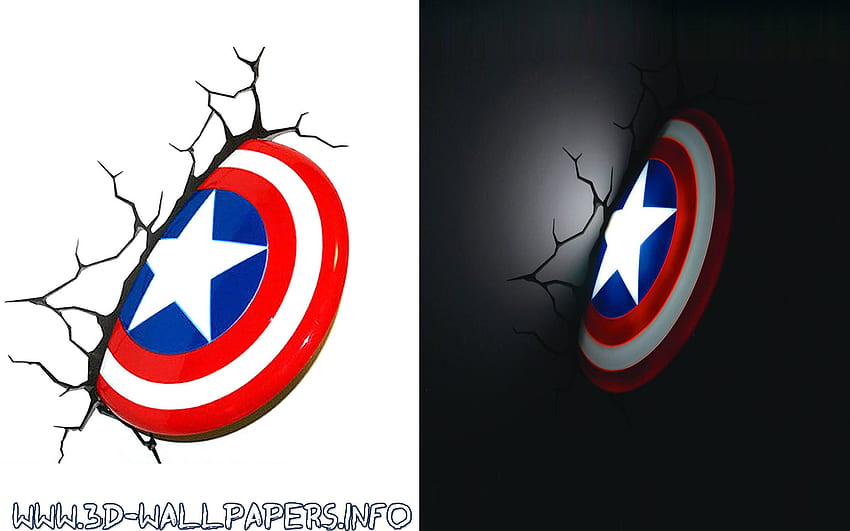 Bouclier Captain America Bouclier Déco Lumière 3D Fond d'écran HD