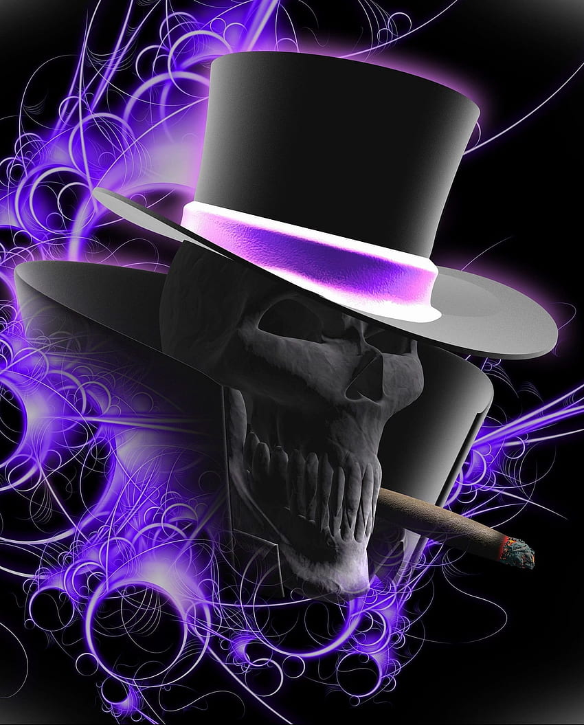Skull, Black and Purple Skull HD phone wallpaper