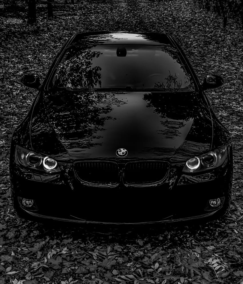 BMW, 검은색 자동차, b/w, e92 HD 전화 배경 화면