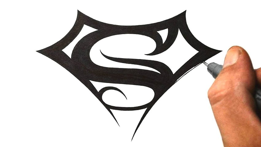 Black Superman And Batman Logo Tattoo Stencil By Pipe motaS