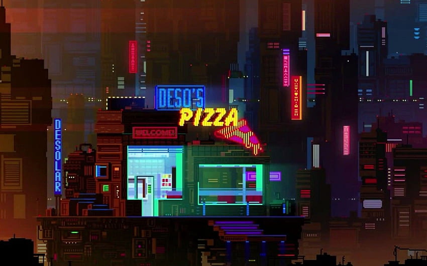 Cyberpunk Pixel Art Alta Definição 49316 papel de parede HD