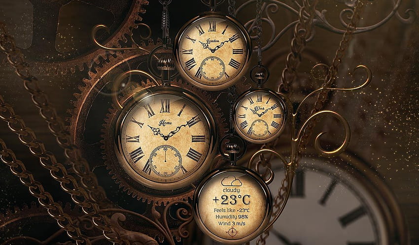 Coffee clock live with parallax effect. Portfolio, Vintage Clock HD wallpaper